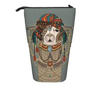 fifbird Portalápices estético de alpaca con bufanda tradicional, animal, estilo vintage, soporte para lápices, soporte para lápices personalizado, ligero, multicolor, Talla única, Estuche telescópico