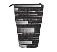 fifbird Programmer Code - Estuche telescópico para lápices, soporte para lápices con cremallera, bolsa de maquillaje, bolsa para lápices, color negro, multicolor, Talla única, Estuche telescópico