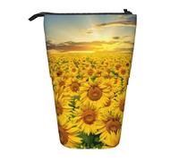 fifbird Sunflowers On Sunset Sun - Estuche telescópico para lápices, soporte para lápices con cremallera, bolsa de maquillaje, bolsa para lápices, multicolor, Talla única, Estuche telescópico