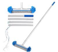 FIFIBANG Cepillo para Piscinas Cepillo para Fregar Piscinas, 43cm Cepillo para Piscinas Cepillo de Suelo, Cepillo para Limpieza de Piscinas con Mango Ajustable de 140 cm