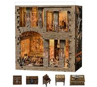fifijoy - Kit de manualidades para rincón de lectura - Tumba de faraones egipcios DIY, kit de casa en miniatura para adultos y adolescentes, casa de muñecas BookNook, decoración para estantería
