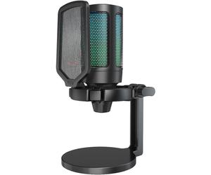 Fifine a6neo condenser rgb usb microphone, black