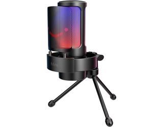 Fifine a8v condenser rgb usb microphone, black