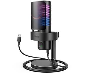 Fifine a9 condenser rgb usb microphone with 4 polar pattern, black