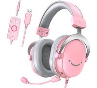 FIFINE Auriculares con Cable y Microfono, Over Ear Auriculares Gaming PC PS4 PS5 Xbox Switch con 7.1 Sonido Envolvente, Almohadillas Blandas para Los Oídos
