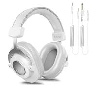 FIFINE Auriculares de monitor de estudio para grabación sobre la oreja, auriculares con cable para monitoreo de podcast, equipo cómodo con cables desmontables 1/4 o 1/8, negro, en PC/mezclador-H8W
