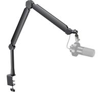 FIFINE Brazo de micrófono, soporte de micrófono con canales de gestión de cables, tubo de extensión, abrazadera de escritorio, adaptador de rosca, brazo de micrófono de podcast totalmente ajustable