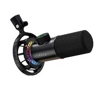 FIFINE Gaming Microfono para PC USB, RGB Micrófono de Dinámicos per Ordenador PS4 PS5, con Botón de Silencio & Conector para Auriculares de 3,5mm, para Podcasting Youtube