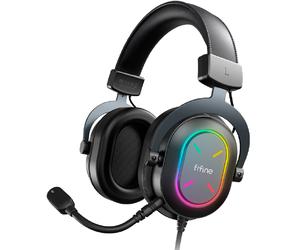 Fifine h6x professional gaming usb rgb gaming headset, black