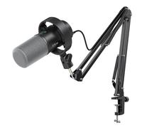 FIFINE K688CT - Kit de micrófono para podcast, micrófono dinámico USB/XLR con brazo de brazo para mezclador PC/XLR, micrófono para juegos con botón de silencio, conector para auriculares para voz, voz