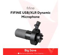 FIFINE-micrófono dinámico USB/XLR con soporte de choque, Conector de auriculares y Control de volumen, táctil y silencioso, para grabación de PC o tarjeta de sonido, K688 Blanco