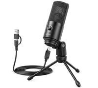 FIFINE Micrófono USB, PC Micrófono de Metal de Condensador para Grabación en Ordenadores, Estudio de Grabación de Cardioide, Voice Overs, Transmisión en Streaming y Videos - Trabajando en Línea
