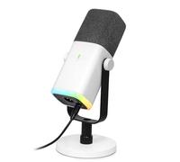 FIFINE XLR Streaming Micrófono Dinámico de Podcast, RGB Gaming Micrófono USB per Ordenador PS4 PS5, para Podcast Estudio Podcasting Grabación