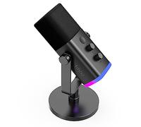 FIFINE USB XLR Gaming Microfono per PC PS4 PS5, Dinámico Micrófono de Streaming Podcast, para Estudio Podcasting Grabación