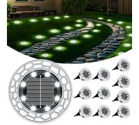 10 lámparas solares de suelo para exteriores, 8 ledes, lámpara solar para jardín, resistente al agua, luz solar, luz blanca cálida, acero inoxidable, plástico, lámpara solar para exterior, jardín,