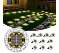 10 lámparas solares de suelo para exteriores, 8 ledes, lámpara solar para jardín, resistente al agua, luz solar, luz blanca fría, acero inoxidable, plástico, lámpara solar para exterior, jardín,