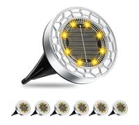 FIFlying 6 lámparas solares de suelo para exteriores, 8 ledes, lámpara solar para exterior, lámpara solar para jardín, resistente al agua, para exterior, jardín, terraza, césped, patio, pasarela,
