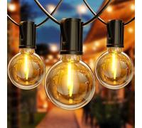 FIFlying Guirnalda Luces Exterior 8,8 M/29 FT G40 Guirnaldas de Luces Exterior con 12+1 LED, Guirnaldas Luces Exterior Enchufables Impermeable Blanco Cálido 2700 K, Adecuada para Jardín Patio Cafe Bod