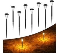 FIFlying Lámpara Solar Exterior para Jardín 8 Piezas, 2 Modos Blanco Cálido Luces Solares Exterior Jardín, IP65 Impermeable Luces Solares LED Exterior para Jardín, Patio, Césped, Entrada, Pasarela