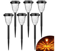 FIFlying Luces Solares Jardín, 6 Pack Llama Saltando Luces Solares Exterior Jardín, IP65 Impermeable Luces Solares LED Exterior para Jardín, Patio, Césped, Entrada, Pasarela - 9CM Diámetro