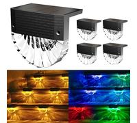 FIFlying Luces Solares Led Exterior Jardin, 4 Piezas Luz Solar Exterior, IP65 Impermeable Focos Led Solares, 3 Modelos Luz Solar Jardin, Auto ON/OFF Luces Solares para Valla Patio Escaleras Escalones