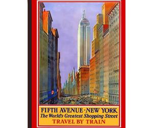 Fifth avenue - New York - NYC Vintage poster notebook: 5th avenue vintage NY journal