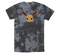 Fifth Sun Camiseta Eevee Face para Hombre, Negro/carbón, Talla L, Negro y Gris, L