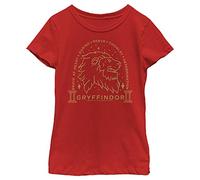 Fifth Sun Little, Big Harry Potter y The Deathly Hallows Lion Line Art - Camiseta de manga corta para niñas, Rojo, X-Large