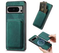 FIFTHAVE Funda magnética para Google Pixel 6A con compartimento para tarjetas, funda magnética con tarjetero extraíble para Pixel 6A, funda protectora resistente a los arañazos, color verde