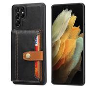 FIFTHAVE Funda para Samsung Galaxy S23 con compartimento para tarjetas, funda de piel con tapa para Samsung Galaxy S23, funda tipo cartera, funda de TPU suave, resistente a los golpes, color negro