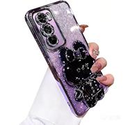 FIFTHAVE Funda para Samsung Galaxy S23 con soporte, diseño de conejo con espejo, funda para niña Fruaen de silicona Case Samsung Galaxy S23 con purpurina funda con espejo lindo lujo funda lila
