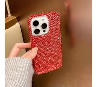 FIFTHAVE Glitzer Hülle für iPhone 13 Pro Max Handyhülle mit Diamant,Frauen Luxus Schutzhülle iPhone 13 Pro Max Case Brillante Diamant Strass Cover Aesthetic schön Dünne Stoßfest Mädchen Hülle Rot