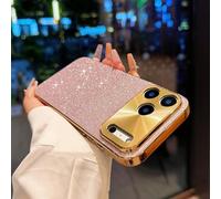FIFTHAVE Glitzer Hülle für iPhone 15,Glitter Handyhülle iPhone 15 für Mädchen Funkelnde Ultradünne Schutzhülle mit Kameraschutz Case Frauen Bling robust PC Stoßfeste Cover Rosa