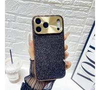 FIFTHAVE Glitzer Hülle für iPhone 15 Pro, Glitter Handyhülle iPhone 15 Pro für Mädchen Funkelnde Ultradünne Schutzhülle mit Kameraschutz Case Frauen Bling robust PC Stoßfeste Cover Schwarz