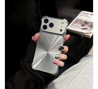 FIFTHAVE Handyhülle für iPhone 16 Hülle,Hart PC Case iPhone 16 Ultradünne Schutzhülle Luxus Laser Mädchen Case Robust Stoßfest Galvanisiertes Slim Bumper Cover Grau