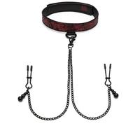 Fifty Shades of Grey Fifty Shades of Grey - Sweet Anticipation Collar con Pinzas para Pezones - Rojo