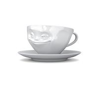 Fiftyeight Juego de 2 tazas de café con diseño de súplica y sonrisa irónica