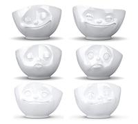 Fiftyeight - Juego de 6 Cuencos para cocinar y endulzar, besar y Feliz, encadenado y Delicioso, Color Blanco