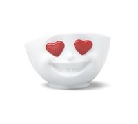 FIFTYEIGHT PRODUCTS / Cuenco "Herzlich - Special Edition con ojos de corazón en rojo (porcelana, 500 ml, blanco, 100% fabricado en Alemania)
