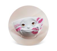 FIFTYEIGHT PRODUCTS Salvamanteles "Geküsst" (Resopal, 19 cm, 2 mm de grosor, blanco con rojo, 100% fabricado en Alemania)