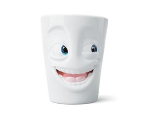 FIFTYEIGHT PRODUCTS / Taza con asa "WITZIG" - Movie Edition - (porcelana, 350 ml, color blanco, fabricado en Alemania)
