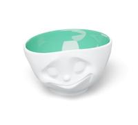 FIFTYEIGHT PRODUCTS / Tazas/Cuenco Glücklich (porcelana, 500 ml, interior de menta, fabricado en Alemania)
