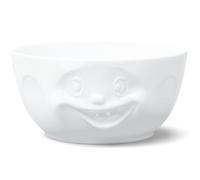 FiftyEight T013501 - Cuenco de Porcelana (260 cl), diseño de Cara de Loco, Color Blanco