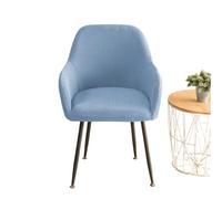 Figarge Cubiertas para sillas con reposabrazos, 1 juego de fundas para sillas de comedor, funda extraíble lavable antideslizante para sillas de cocina, elegantes para sala de estar, oficina (azul)