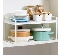 Figarge Estantería de cocina extensible, estantería de cocina, organizador de cocina, estante para especias, adecuado para el hogar y la cocina, color blanco