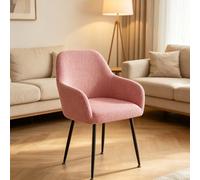 Figarge Fundas para sillas con reposabrazos, 1 juego de fundas para sillas de comedor, funda extraíble lavable antideslizante para sillas de cocina, elegantes para sala de estar, oficina (rosa)