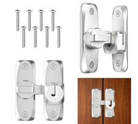 FIGCY 2 Piezas Pestillo de Puerta Corredera Plata, Cerradura de Aleación de Aluminio Engrosada, Cerrojo para Puerta de Baño, Dormitorio, Granero o Ventana