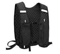 FIGCY Chaleco de Running Unisex con Mochila, Ajustable, Ligero y Transpirable, Diseño con Espacio de Almacenamiento y Bandas Reflectantes, para Maratón, Jogging, Ciclismo, Trail Running