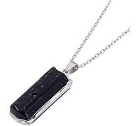FIGCY Collar con Colgante de Turmalina Negra, Cristal de Curación Natural con Engaste de Metal para Protección Energética, Collar para Hombre y Mujer