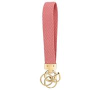 FIGCY Cordón para Llavero de Coche, Llavero Corto de Macramé Elástico para Mujer, Accesorios Boho (Rosa)